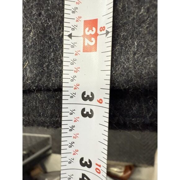 NWOT Pendleton Cascade Wool Coat Charcoal Funnel Neck Stripe Lining Women’s sz L - Picture 13 of 16